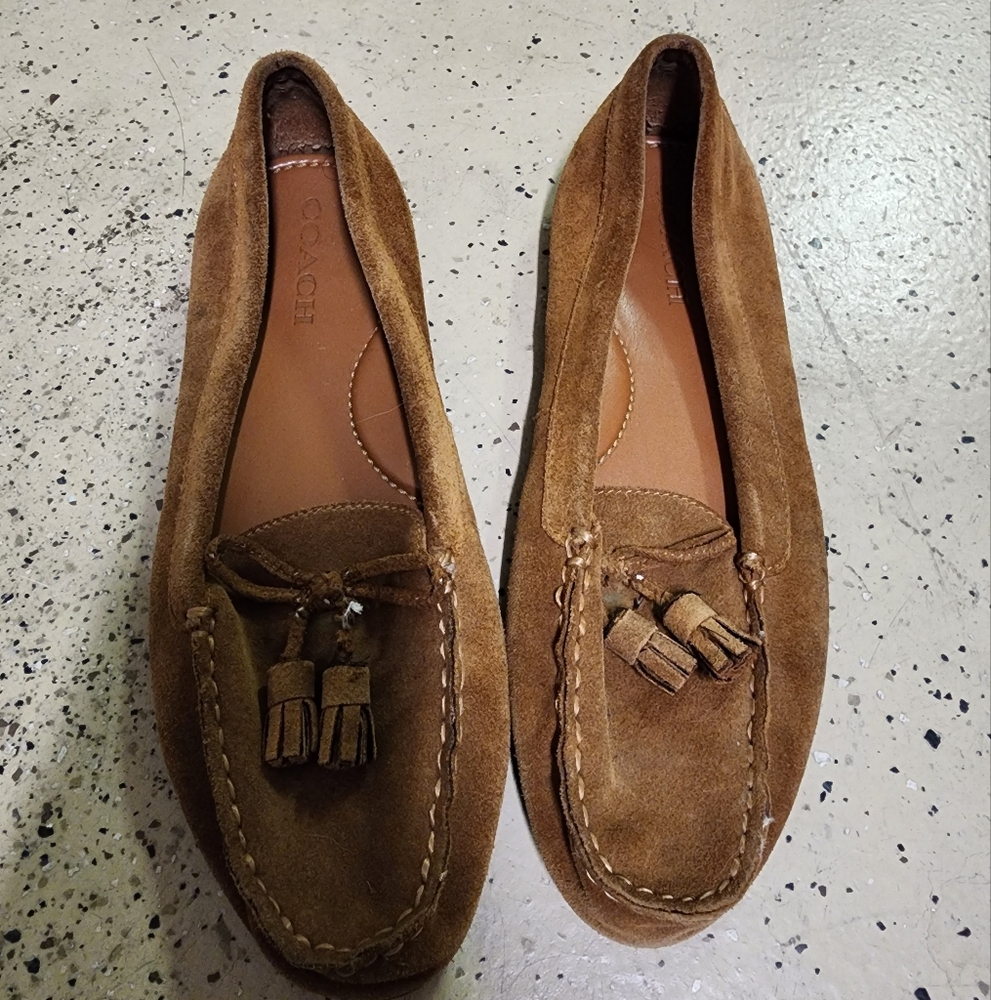 Coach Women's Brown Suede Loafers